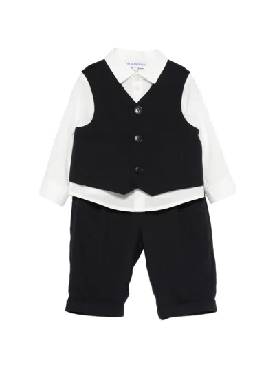 Emporio Armani Babies' Buttoned Trousers Set (set Of Three) In Black