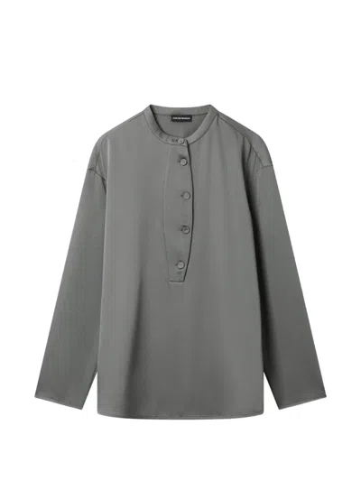 Emporio Armani Button-fastening Blouse In Gray