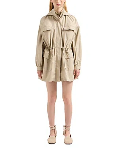 Emporio Armani Caban Cotton Parka In Solid Medium