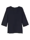 Emporio Armani Technical Cady Blouse With Laser Cuts In Black