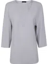 Emporio Armani Round-neck Blouse In Beige
