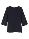 Emporio Armani Asv Recycled Cashmere Jumper With Kimono Sleeves In Blue