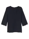 Emporio Armani Asv Recycled Cashmere Jumper With Kimono Sleeves In Blue