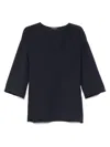 Emporio Armani Asv Recycled Cashmere Jumper With Kimono Sleeves In Blue