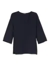 Emporio Armani Asv Recycled Cashmere Jumper With Kimono Sleeves In Blue