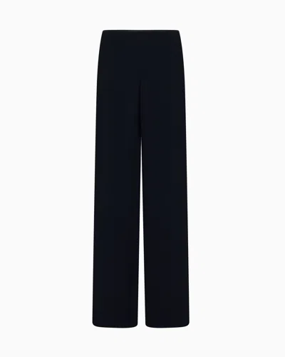 EMPORIO ARMANI CADY CRÊPE EFFECT PALAZZO TROUSERS