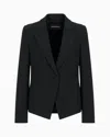 Emporio Armani Cady Crêpe Jacket With Lapels In Black