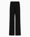 Emporio Armani Cady Crêpe Palazzo Trousers In Black