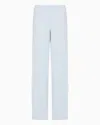 Emporio Armani Cady Crêpe Palazzo Trousers In Light Blue