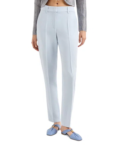 Emporio Armani Cady Crepe Tapered Pants In Light Blue