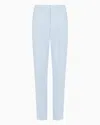 Emporio Armani Cady Crepe Tapered Pants In Light Blue