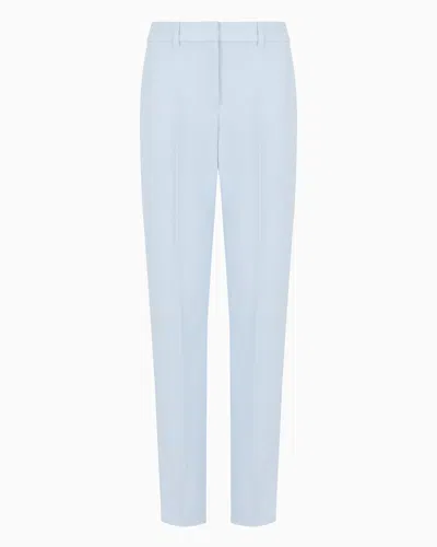 EMPORIO ARMANI CADY CRÊPE TROUSERS WITH BELT LOOPS AND RIB