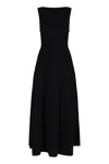 Emporio Armani Robe Sans Manche Avec Plis En Cady Technique In Black