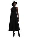 Emporio Armani Bateau-neck Pleated Cady Maxi Dress In Black