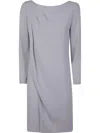 Emporio Armani Cady Short Dress In Gray