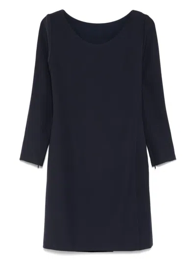 Emporio Armani Cady Short Dress In Blue