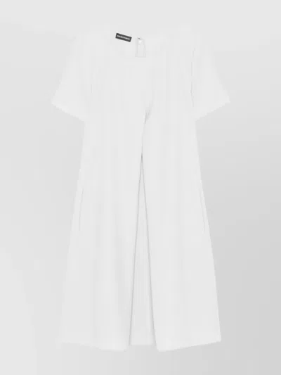 Emporio Armani Cady Short Dress Inverted Pleat In Beige