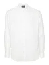 Emporio Armani Long-sleeves Linen Shirt In White