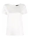 Emporio Armani White Stretch Silk T-shirt With Rear Key-hole In White