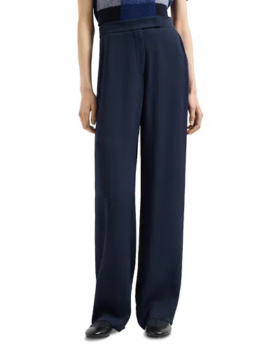 Emporio Armani Cannette Cady Pants In Dark Navy
