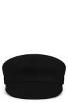 Emporio Armani Cap With A Wool Visor And Embroidered Logo In Black