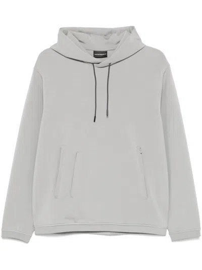 Emporio Armani Scuba Jersey Hoodie In Grey