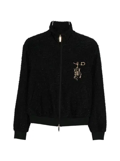 Emporio Armani Capsule Pre Tweed Blouson Jacket In Black