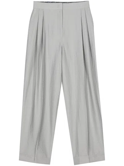 Emporio Armani Icon Asv High-waist Straight-leg Trousers In Grey