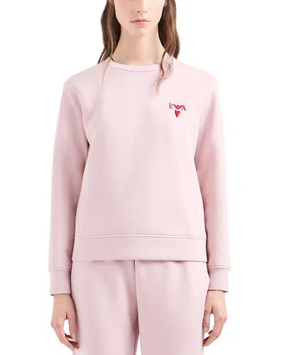 Emporio Armani Capsule San Valentino Crewneck Sweatshirt In Orchid