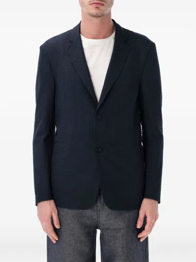 Emporio Armani Capsule Single Breasted Blazer Jacket In Black