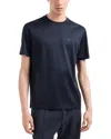 Emporio Armani Logo-embroidered Crew-neck T-shirt In Navy Blue
