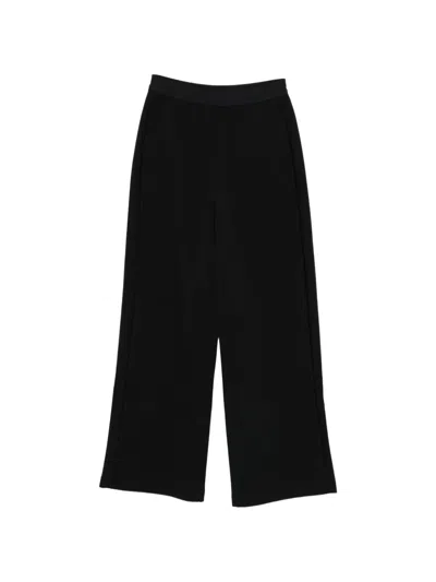 Emporio Armani Cotton Trousers Elastic Waistband Side Pockets In Black
