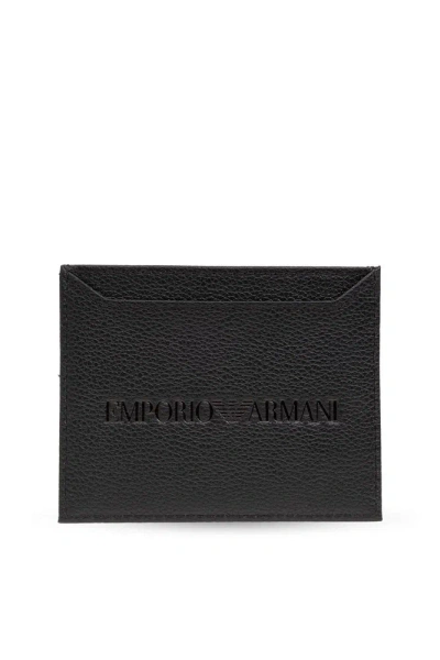 Emporio Armani Card Case With Logo In Black