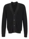 Emporio Armani Button-fastening V-neck Cardigan In Black