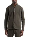 Emporio Armani Cardigan Button Blazer In Mud Green
