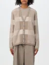 Emporio Armani Wool-cashmere Check Cardigan In Beige