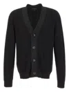 Emporio Armani Button-fastening V-neck Cardigan In Brown