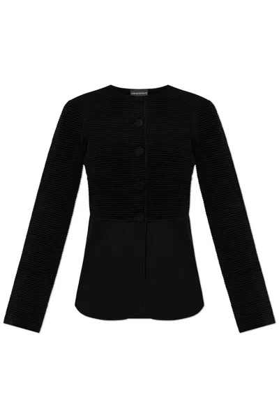 Emporio Armani Cardigan With Buttons In Black