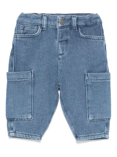 Emporio Armani Babies' Cargo Jeans In Blue