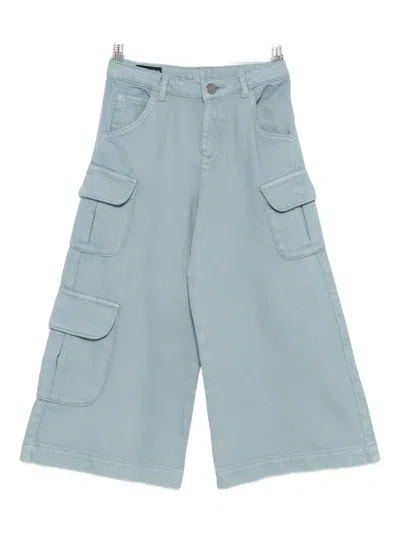 Emporio Armani Kids' Cargo-pockets Trousers In Blue