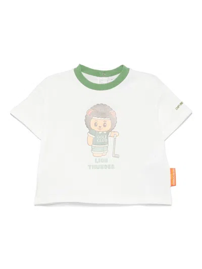 Emporio Armani Babies' Cartoon-print T-shirt In White