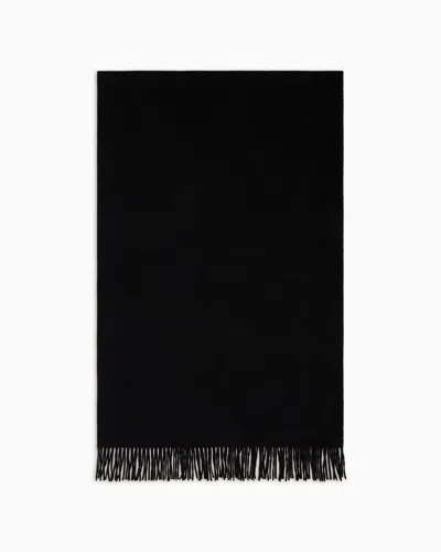 Emporio Armani Pure Cashmere Stole In Black