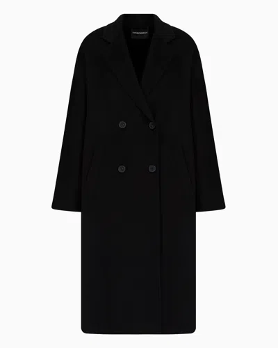 Emporio Armani Official Store Casentino Wool And Cashmere Double-breasted Coat In Black