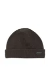 Emporio Armani Ribbed-knit Cashmere Beanie In Brown