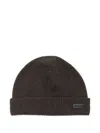 Emporio Armani Ribbed-knit Cashmere Beanie In Brown