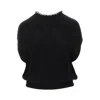 Emporio Armani Cashmere-blend Vest With Spherical Beads In Black