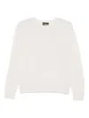 Emporio Armani Long Sleeve Crew Neck Knitwear Top In White