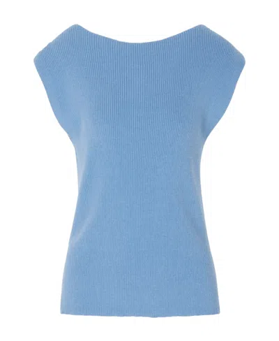 Emporio Armani Cashmere Sleeveless Sweater In Blue