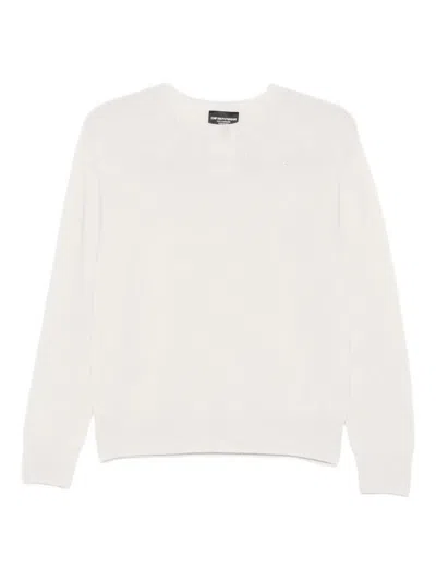 Emporio Armani Cashmere Wool Sweater In White