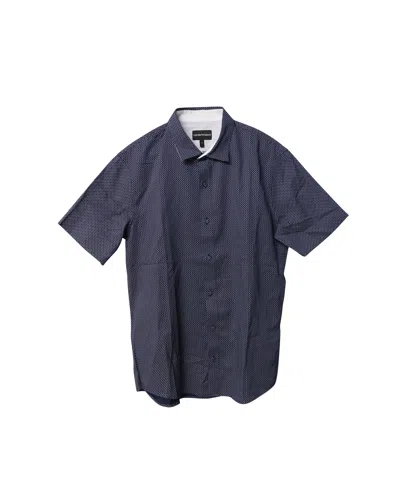 Emporio Armani Casual Button-up Shirt In Navy Blue Cotton
